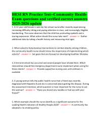 HESI RN Community Health Practice Test 2025-2026 | Exam Questions & Verified Answers