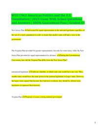 American Politics and the U.S. Constitution Exam Questions and Answers