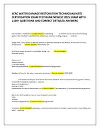 IICRC Water Damage Restoration Technician (WRT) Exam: 1100+ Questions & Answers