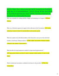 American Politics and U.S. Constitution Exam Questions and Answers