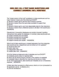 Data Warehouse Concepts: Questions and Answers for Exam Preparation