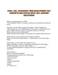 Web Development Key Concepts: HTML, CSS, and JavaScript
