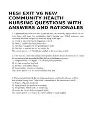 Community Health Nursing Practice Questions and Answers
