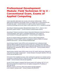 Professional Development Module: Field Technician IV to V – Conventional Exam, Exams of Ap