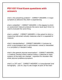 Psychology Final Exam Questions and Answers