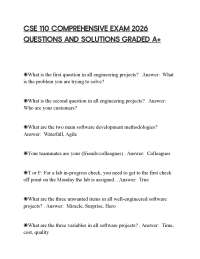 CSE 110 COMPREHENSIVE EXAM 2026 QUESTIONS AND SOLUTIONS GRADED A+