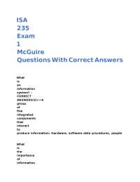 Information Systems Exam Questions and Answers