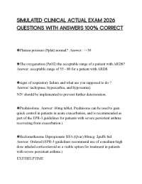 SIMULATED CLINICAL ACTUAL EXAM 2026 QUESTIONS WITH ANSWERS 100% CORRECT