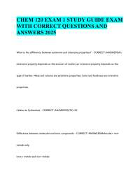 CHEM 120 Exam 1 Study Guide: Questions and Answers