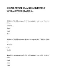CSE 110 ACTUAL EXAM 2026 QUESTIONS WITH ANSWERS GRADED A+