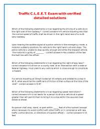Traffic Law Exam Questions with Verified Solutions
