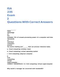 MIS Infrastructure Exam Questions with Correct Answers