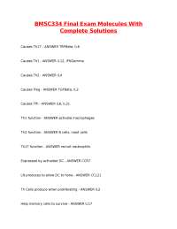 Immunology Exam Questions and Answers: BMSC334 Final Exam Review