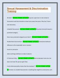 Sexual Harassment and Discrimination Training: Q&A Guide