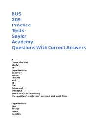 Organizational Behavior Practice Test Questions with Correct Answers