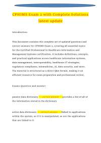 CPHIMS Exam 2: Complete Q&A with Solutions