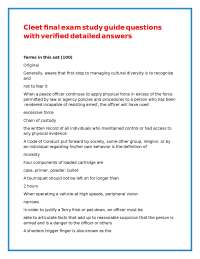 Law Enforcement Exam Study Guide with Verified Answers