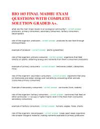 Ecology Exam Questions and Answers: BIO 103 Final Review