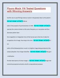 Fluoroscopy Exam Questions and Answers