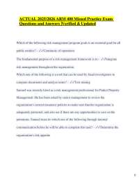 Risk Management Practice Exam Questions and Answers 2025/2026