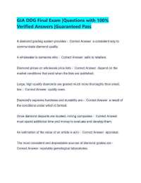 GIA DDG Final Exam |Questions with 100% Verified Answers |Guaranteed Pass