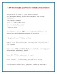 Taxation Exam Questions and Detailed Solutions