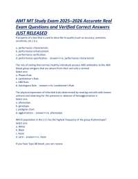 AMT Medical Technology Study Exam 2025-2026: Practice Questions and Answers