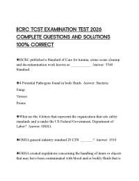 IICRC TCST EXAMINATION TEST 2026 COMPLETE QUESTIONS AND SOLUTIONS 100% CORRECT