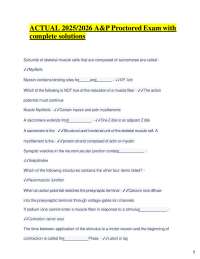 Anatomy and Physiology Proctored Exam 2025/2026 with Solutions