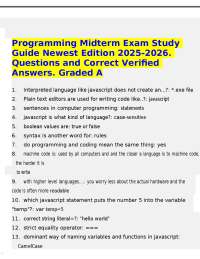 Programming Midterm Exam Study Guide 2025-2026