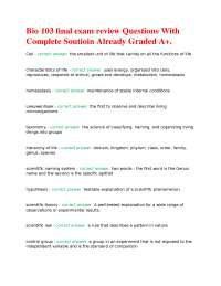 Bio 103 Final Exam Review: Comprehensive Q&A