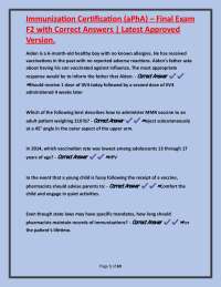 Immunization Certification Exam: Questions and Answers