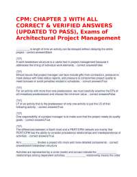 Architectural Project Management Exam Questions and Answers