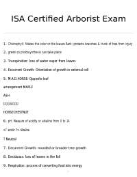 ISA Certified Arborist Exam Study Notes