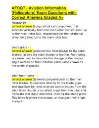 AFOQT Aviation Exam: Helicopter Information and Key Concepts