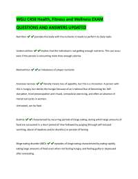 Health, Fitness, and Wellness Exam Q&A: Comprehensive Study Guide