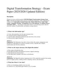 Digital Transformation Strategy Exam Paper 2025/2026