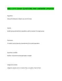 Statistics Exam Questions and Answers