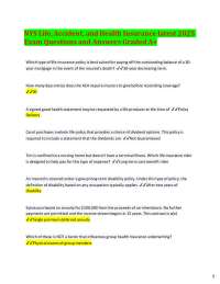 NYS Life, Accident, and Health Insurance Exam Questions and Answers 2025