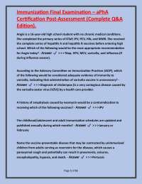 Immunization Certification Post-Assessment Q&A