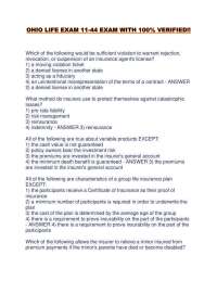 Insurance Policies: Questions and Answers for Exam Preparation