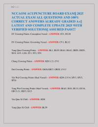 NCCAOM Acupuncture Board Exam Questions and Answers 2025