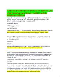 SLP Praxis Exam Practice Questions and Answers 2025