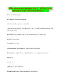 DMV Vietnamese Written Test 1 | 100% Correct Questions And Verified Answers /