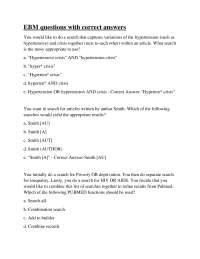 EBM Exam Questions and Answers for Medical Students