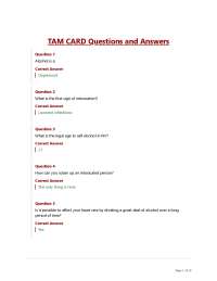 TAM CARD Questions and Answers