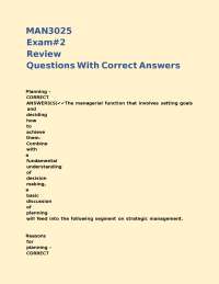 Exam Review: Planning and Strategic Management Concepts