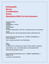 Orthopedic Nurse Certification Exam Questions and Answers