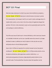 Plant Physiology Exam Questions and Answers