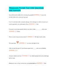 Minnesota Permit Test with Questions and Answers